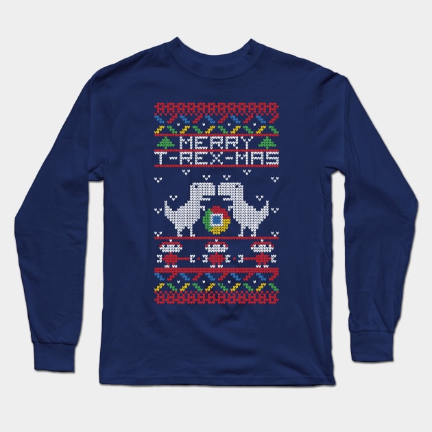 T-Rex-Mas Ugly Christmas Sweater Long Sleeve T-Shirt by maped